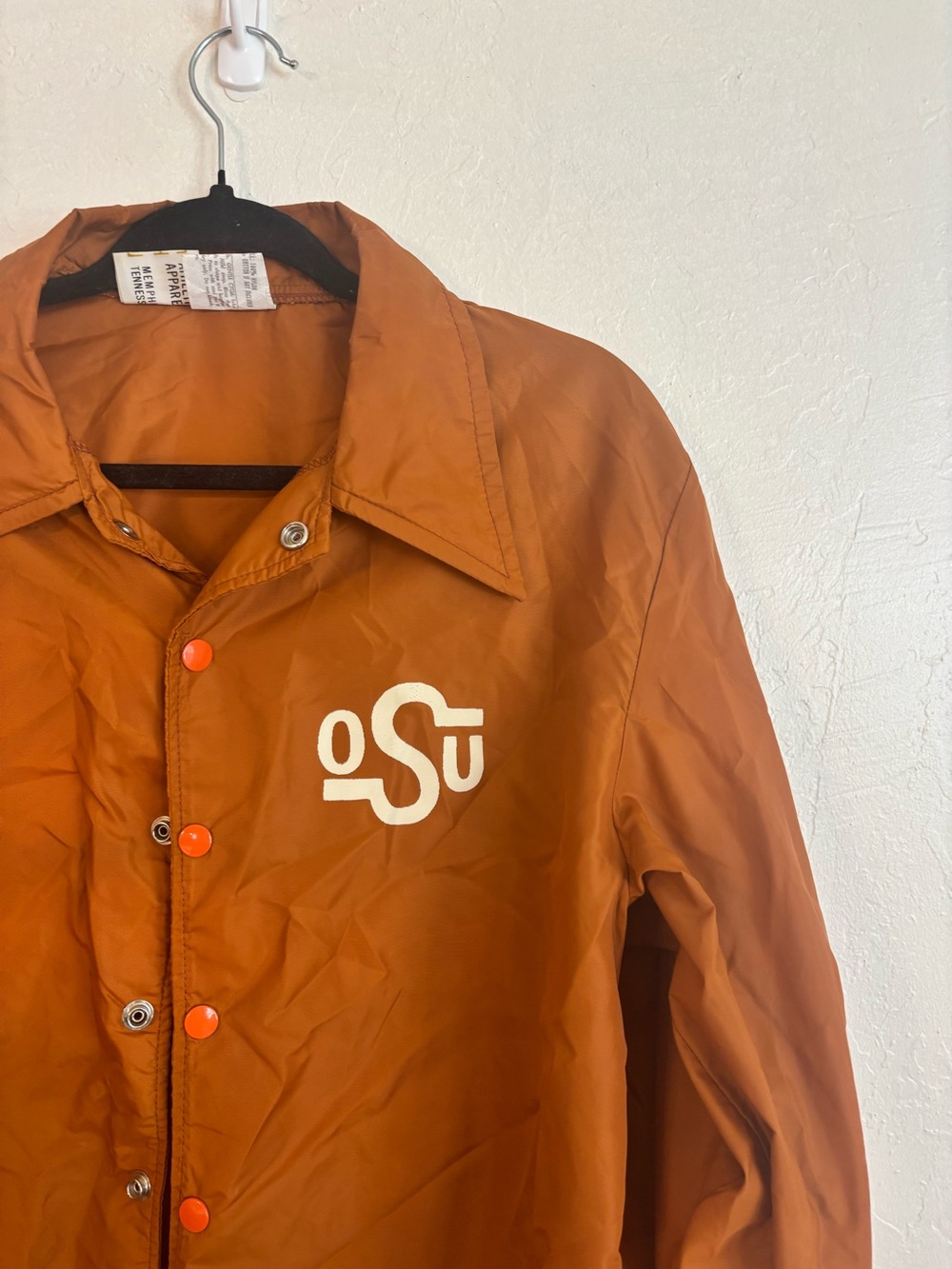 OSU Windbreaker Jacket | Orange | Size Medium | Retro Snap Front